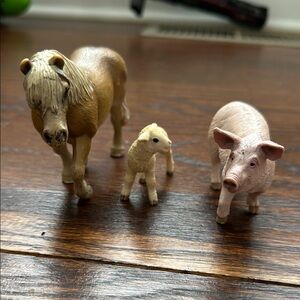 Brown and Cream Animal Action Figures Set